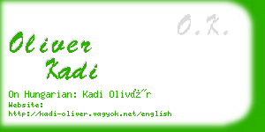 oliver kadi business card